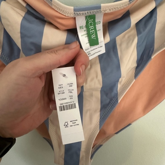 NWT Jcrew striped bikini bottoms - Picture 4 of 5